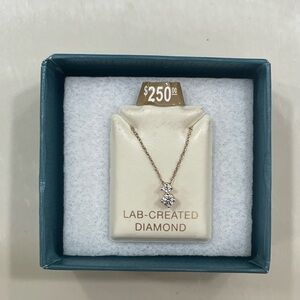 Elegant 10k Yellow Gold Necklace with Lab-Created Diamonds